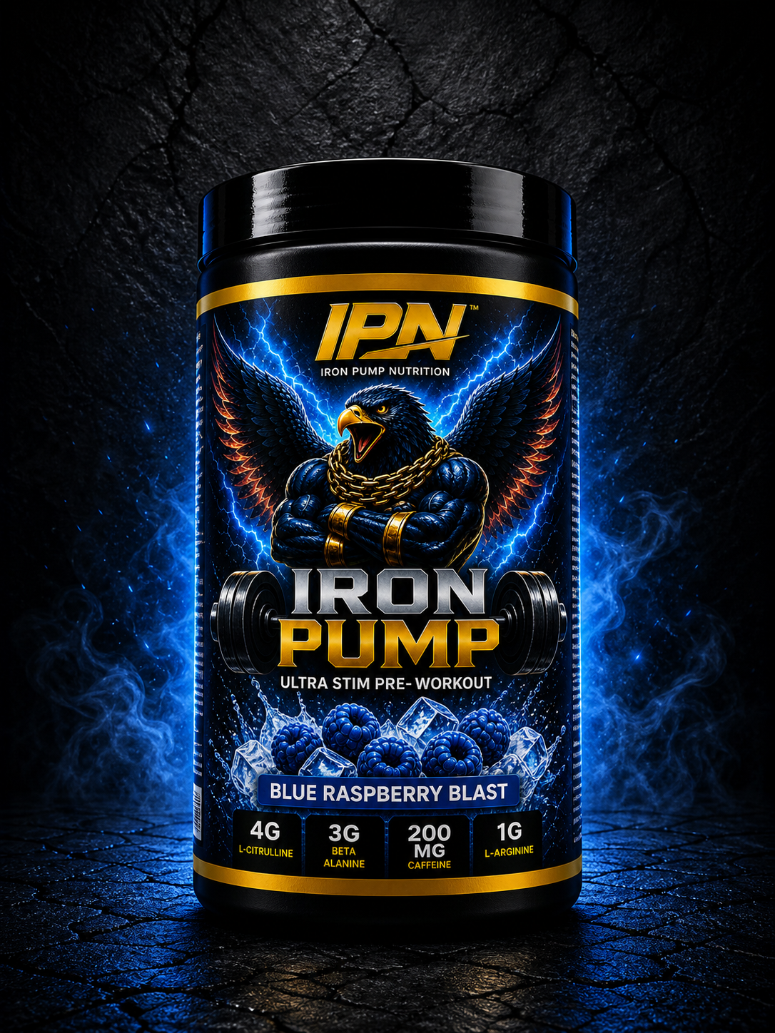 Iron Pump Ultra Stim Blue Raspberry Blast